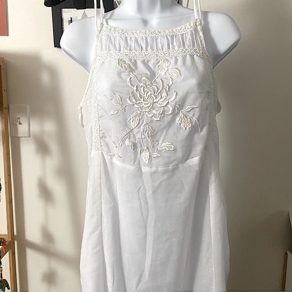 ASOS Embroidered Floral White Crochet Sheer Maxi Dress Boho Beach Bridal Dress 8 - Picture 5 of 11